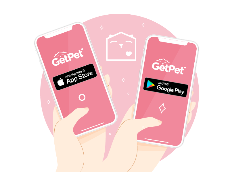 Žaismingos GetPet Android ir iOS programėles